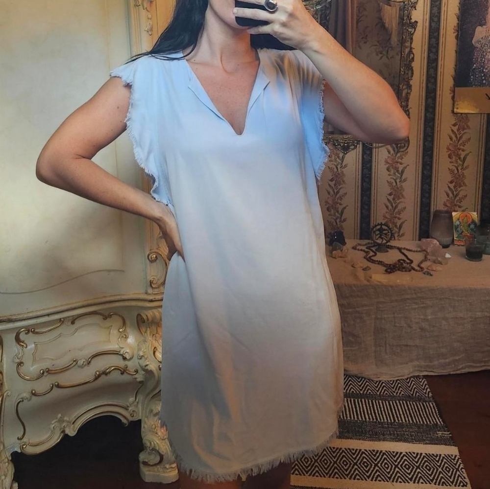 Maven West Soft Blue V-Neck Top